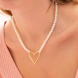 Perla corazon bold Necklace