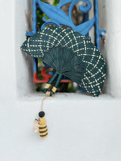 Hand Fan Verde Abeja