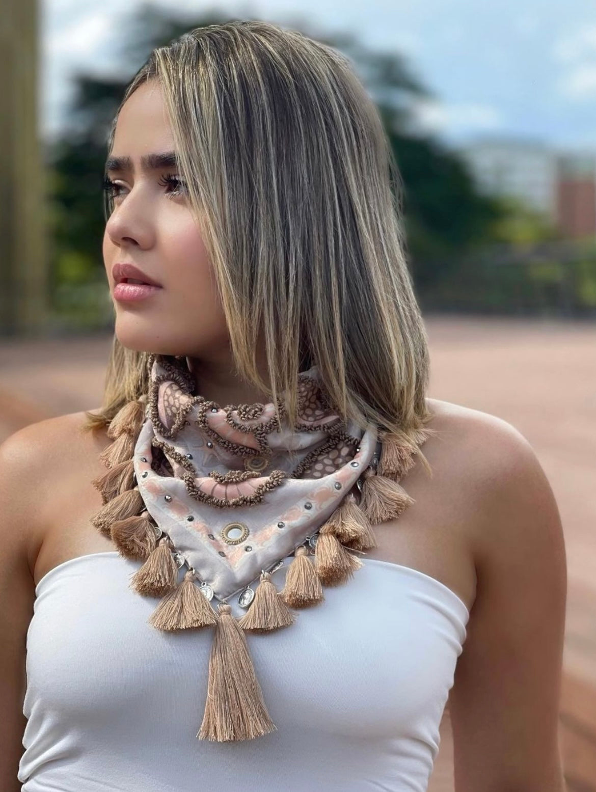 Coral Nude Scarf