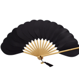 Ondas Negro Hand Fan