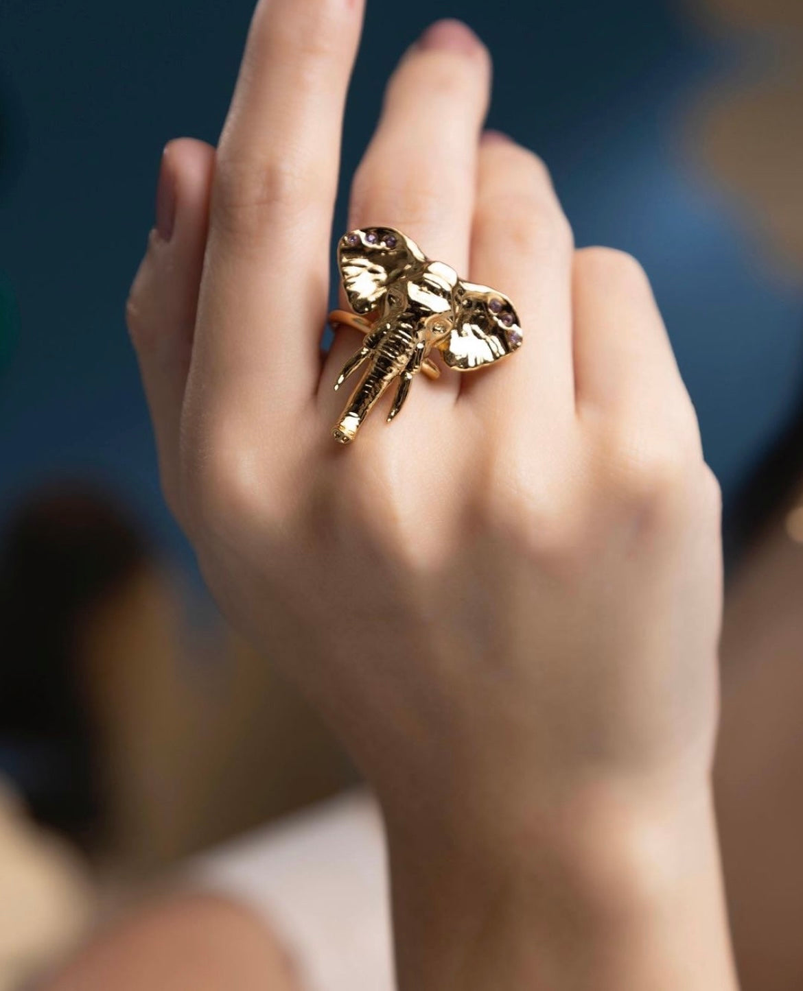 Mini Elefante de la prosperidad Ring