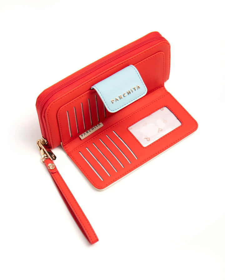 Wallet Julia Rojo y Azul