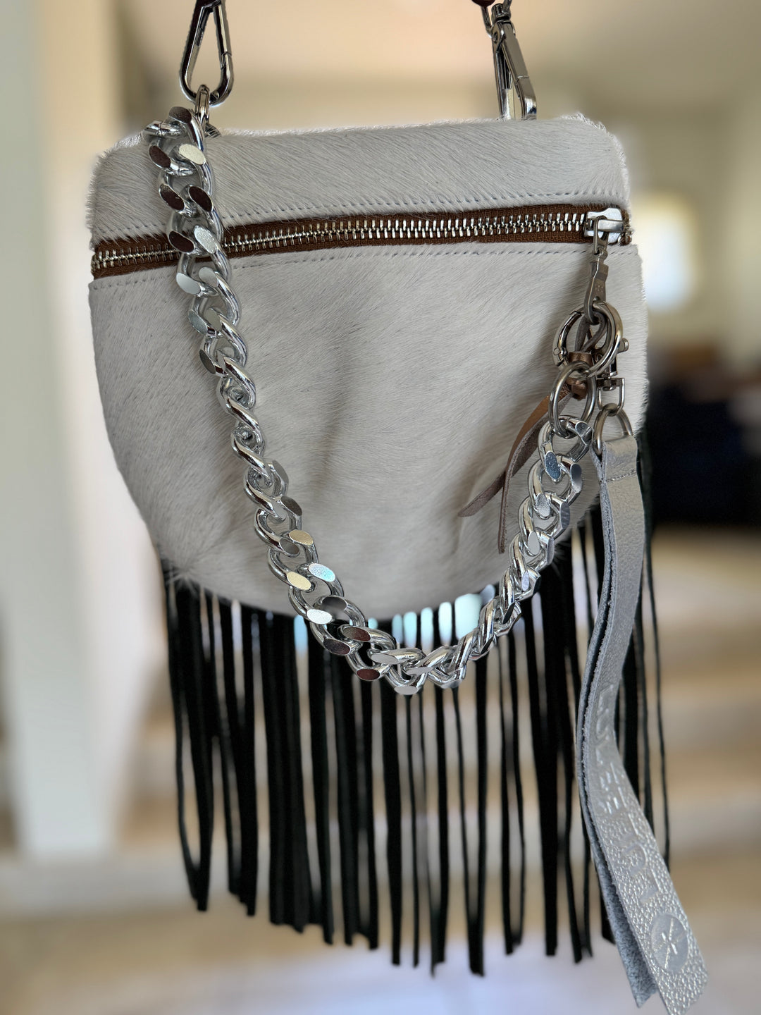 Pocket Blanco Cadena y Fleco