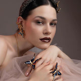 Maxi Ring Mariposa Azul Gold