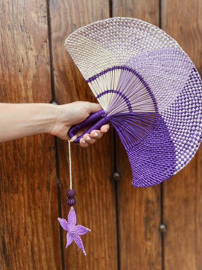 Hand Fan Morado Estrella
