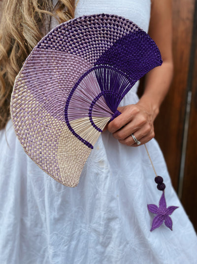 Hand Fan Morado Estrella