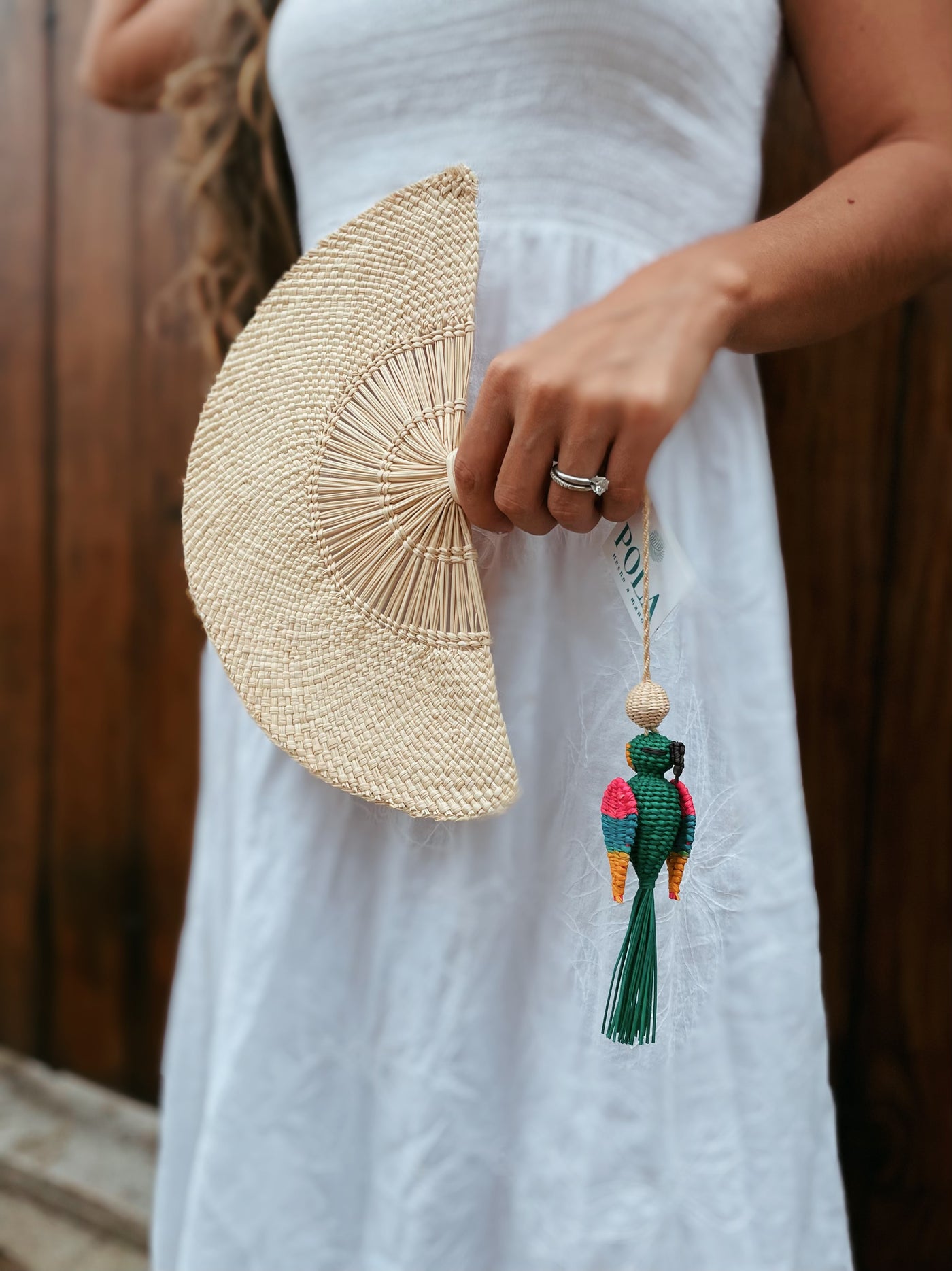 Hand Fan Natural Pajaro
