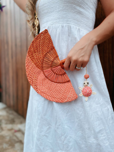 Hand Fan Coral Carey