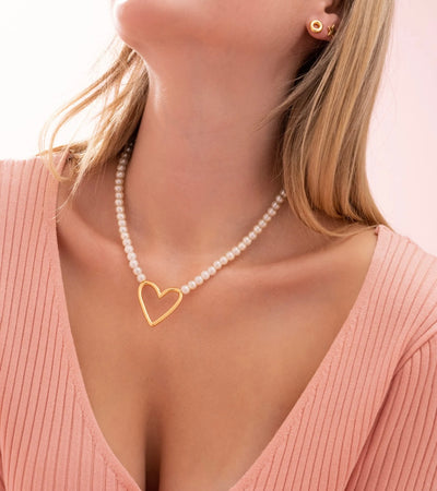 Perla corazon bold Necklace