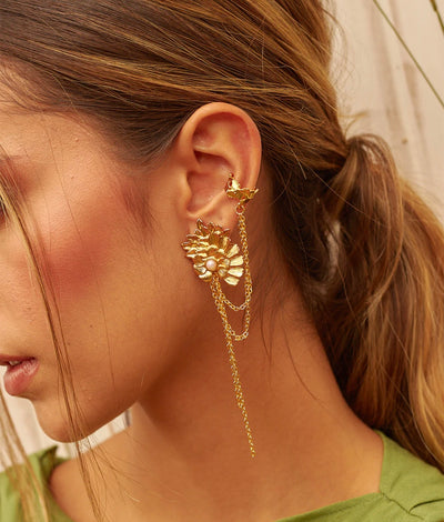 Monarda Earrings and Earcuff