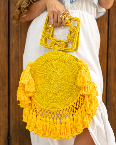 Vanessa Macramé Amarillo Bag