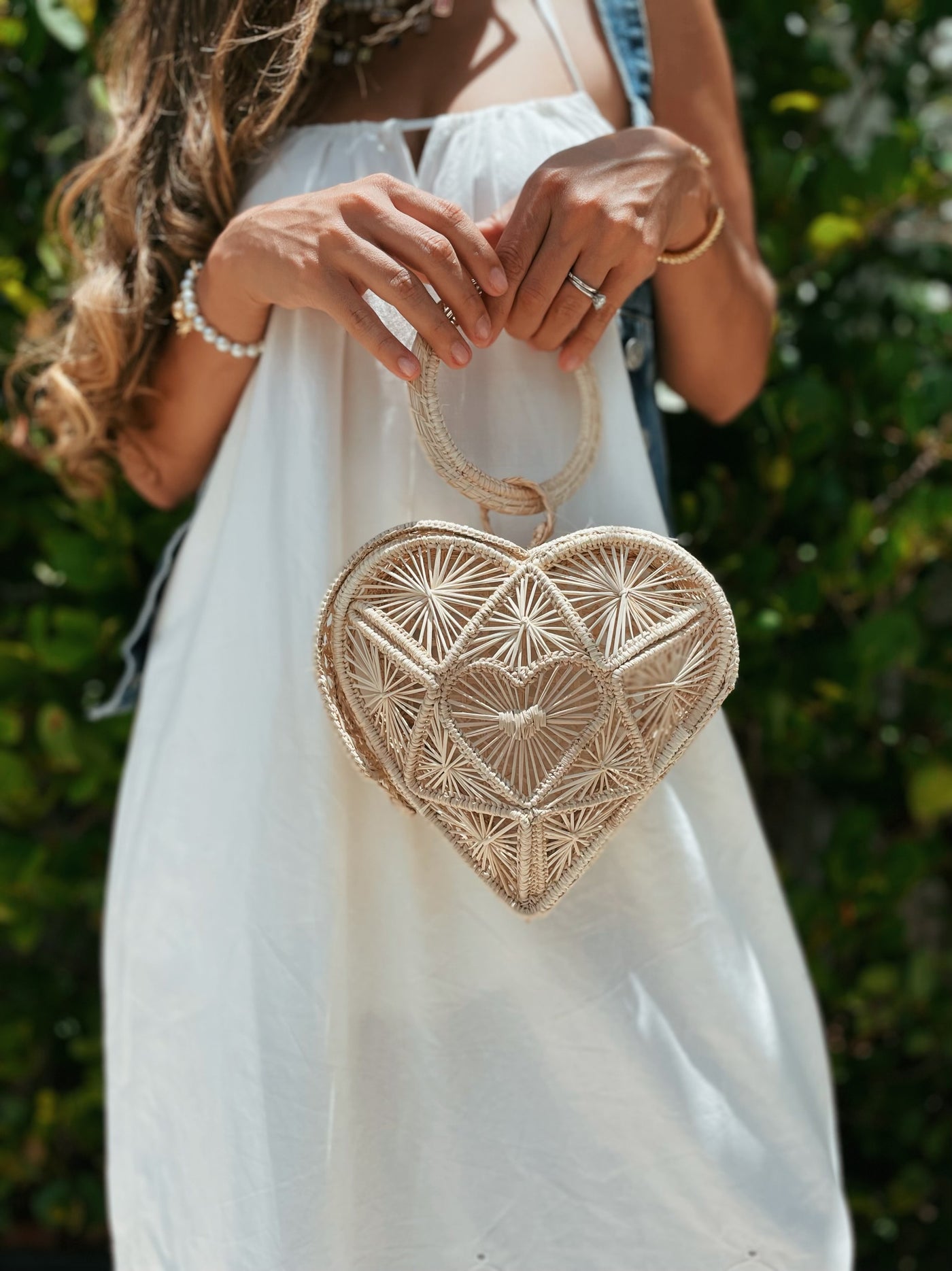 Corazón natural hand bag