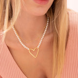 Perla corazon bold Necklace