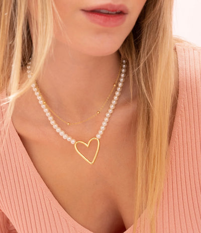 Perla corazon bold Necklace
