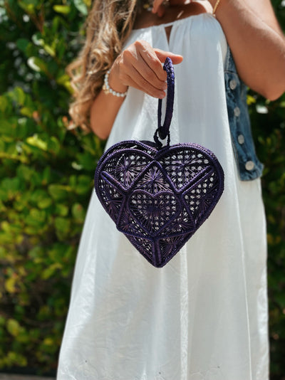 Corazón morado hand bag