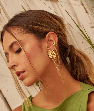 Monarda Earrings and Earcuff