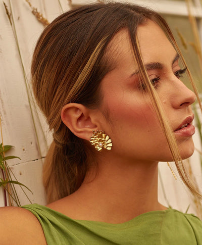 Monarda Earrings and Earcuff