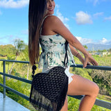Corazon Negro Crossbody Bag