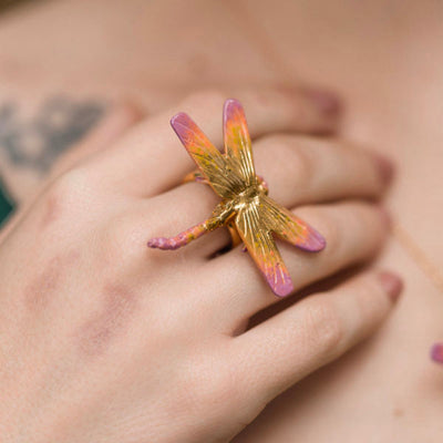 Libelula Pintado Ring 24k
