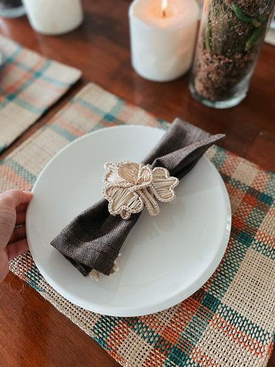 Placemats Gingham Anaranjado y Azul