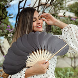 Ondas Negro Hand Fan