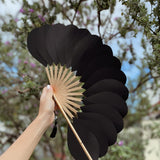 Ondas Negro Hand Fan