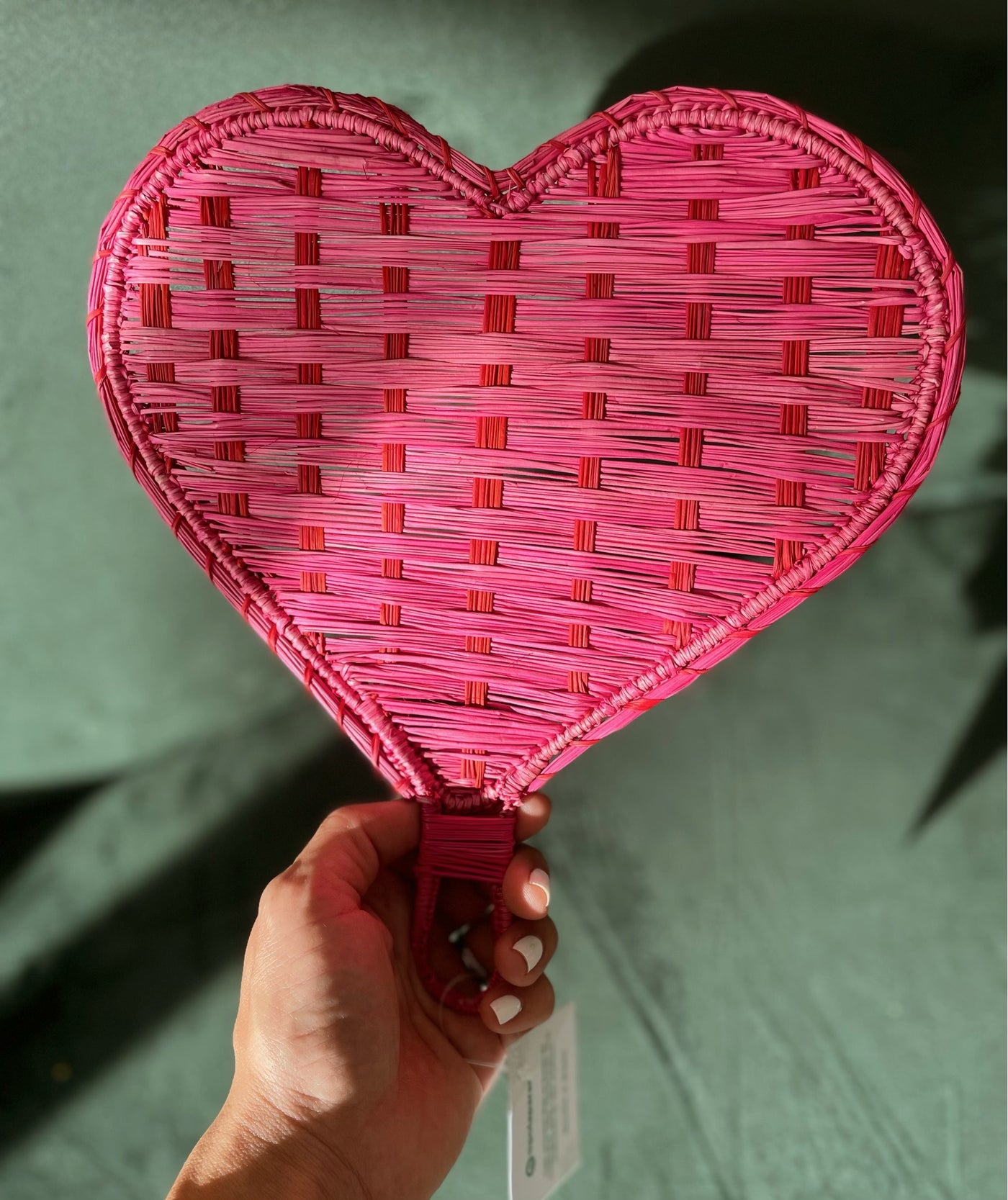 Heart Fucsia hand fan