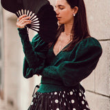 Ondas Negro Hand Fan