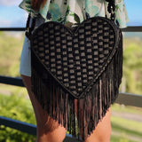 Corazon Negro Crossbody Bag