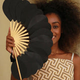 Ondas Negro Hand Fan