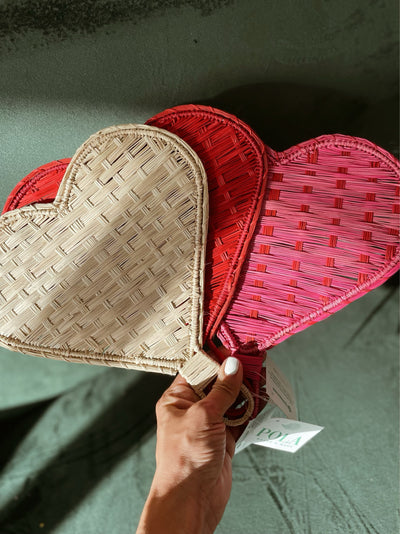 Heart Rojo hand fan