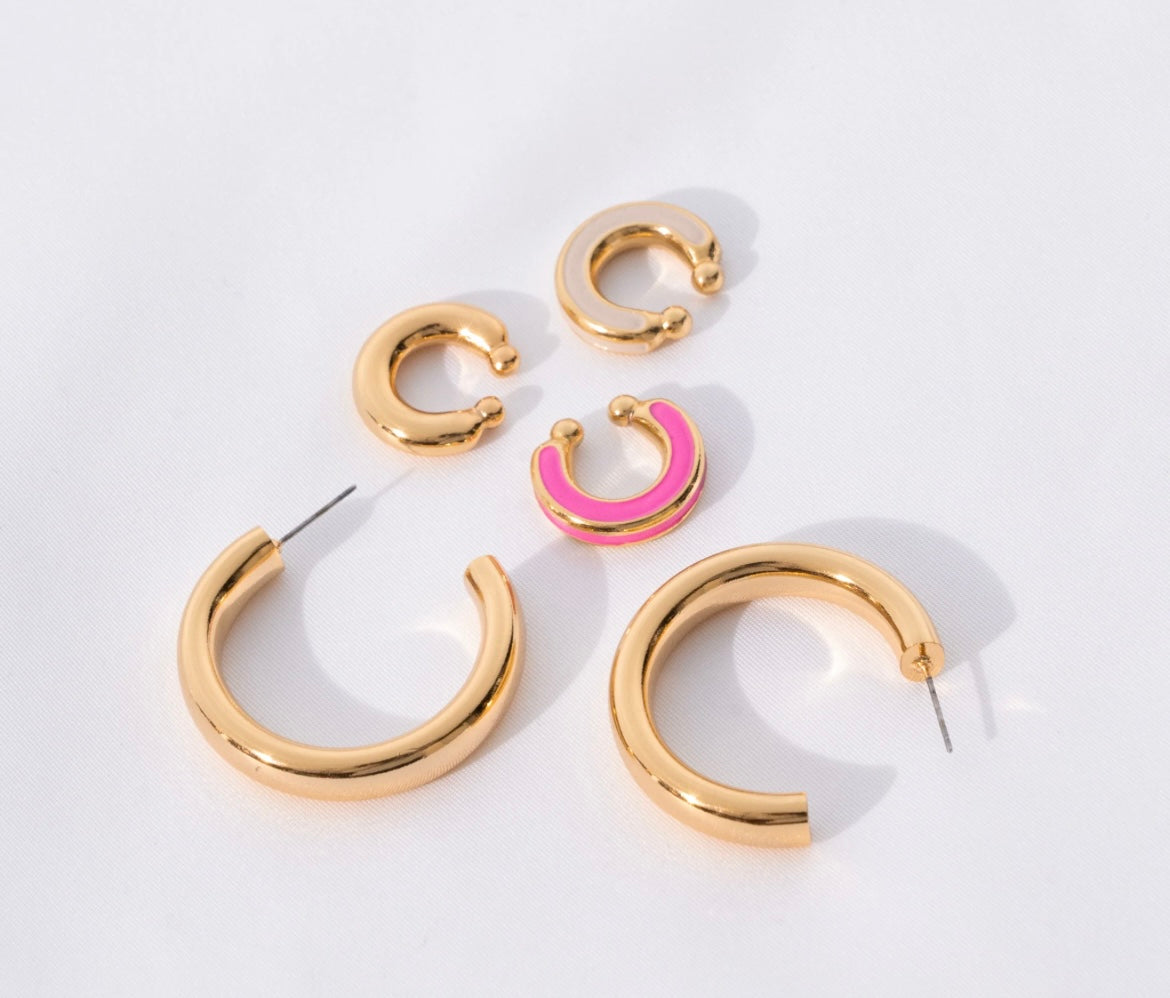 Color Pop Fucsia Earrings Set